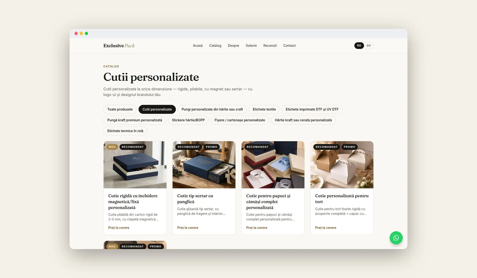 Colecția de cutii personalizate Exclusive Pack